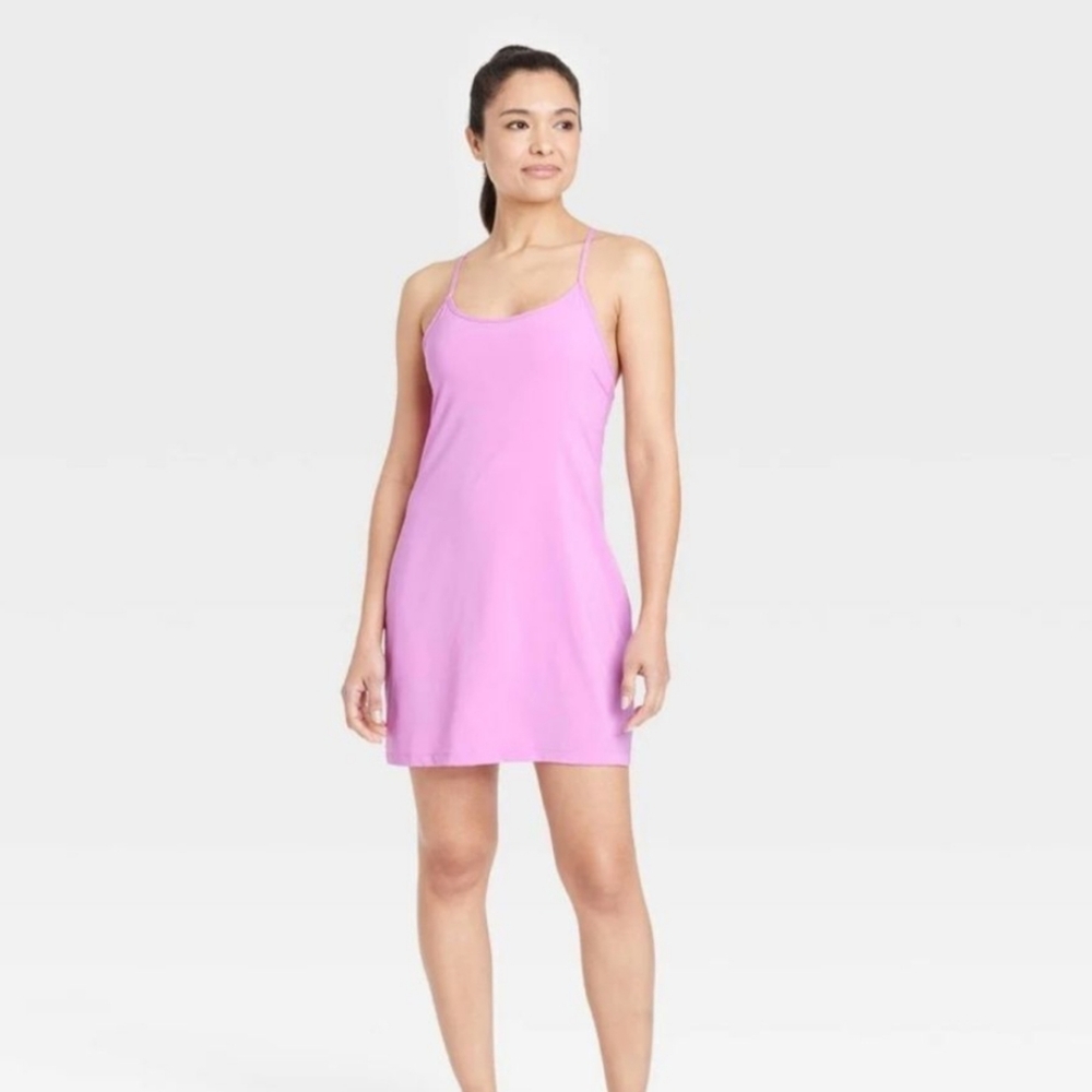 Flex Strappy Dress With Built In Shorts Liner Purple Racerback | All In Motion